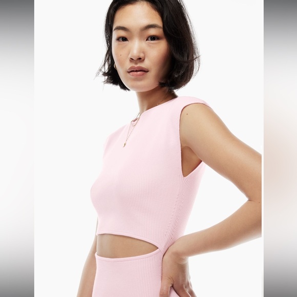 WILFRED | Pink Cut-out Knit Mini Dress - Picture 4 of 7